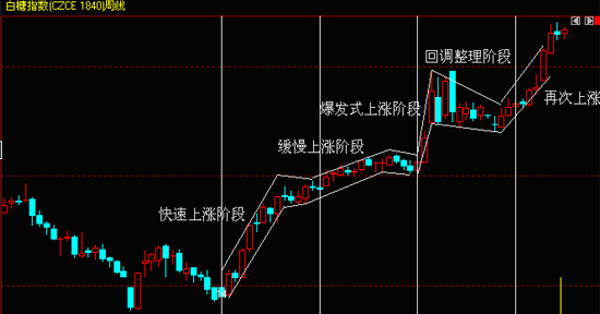 图2  2009年度郑糖上涨的四个阶段